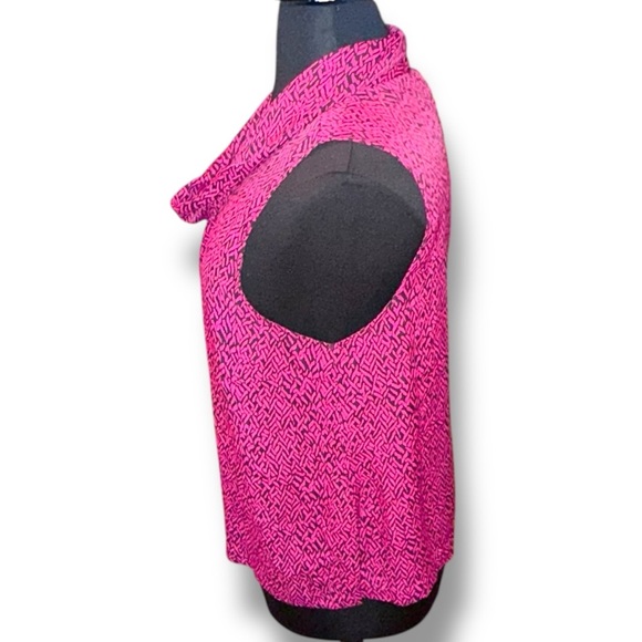 VINCE CAMUTO Ikat Print Cowl Neck Sleeveless Top - XL Wild Petunia - Picture 3 of 12